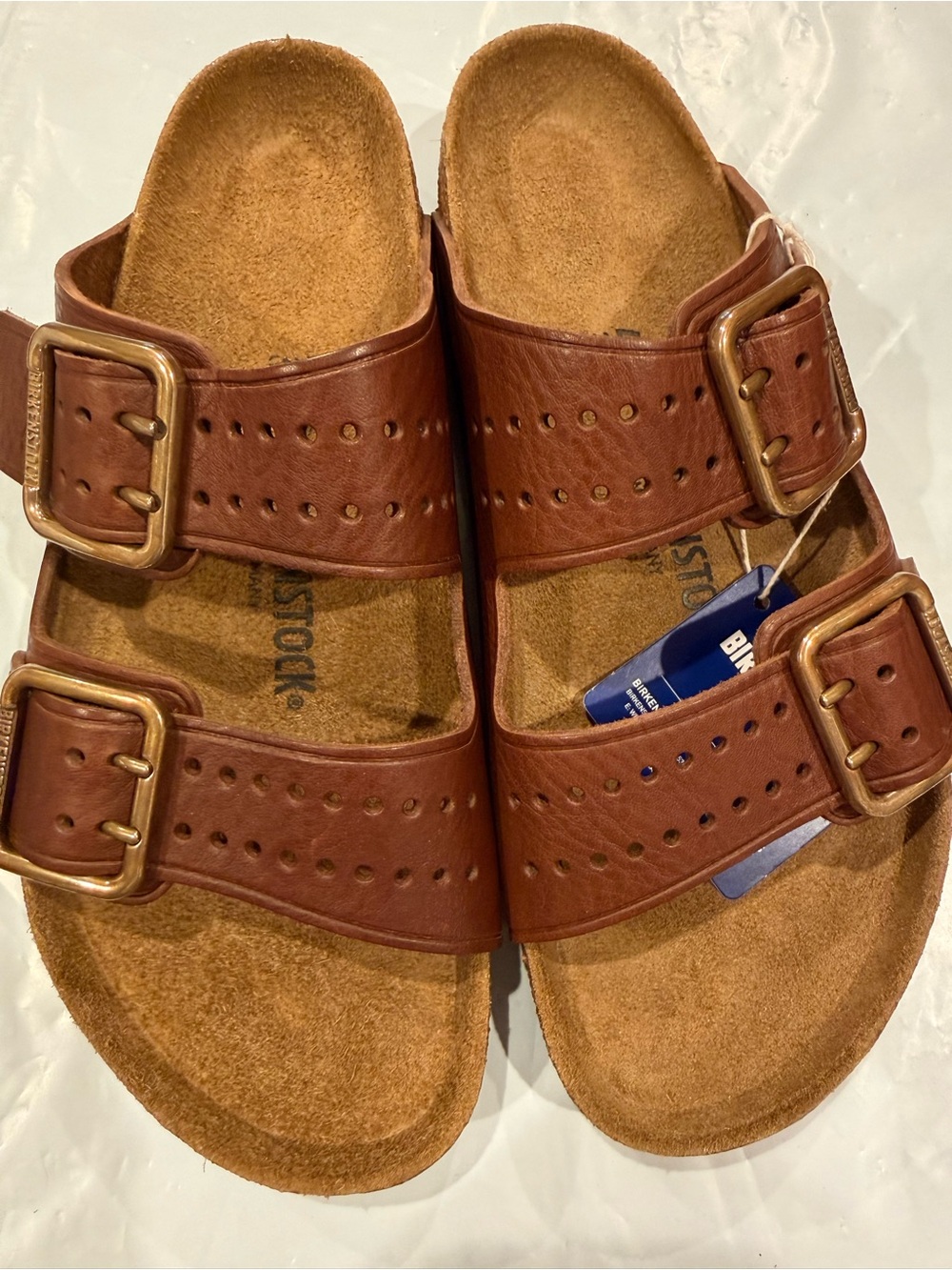 Birkenstock Arizona bold gap Brown Leather Double-Buckle Men’s Sandals
